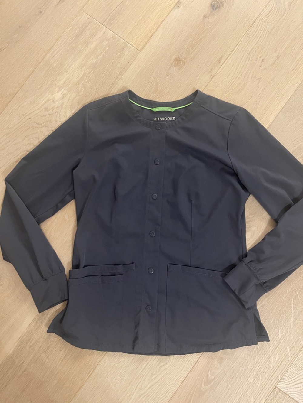 HH Works Grey snap -Up Scrub Jacket